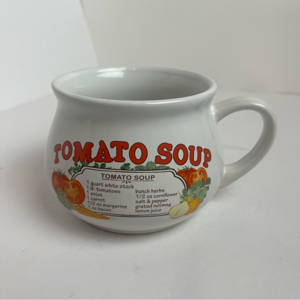 Dat’l Do-It Recipe Soup Ceramic Mugs Set of 4 Chicken Potato Tomato Vegetable - Picture 8 of 16
